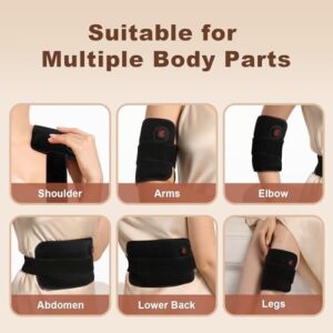 Elbow Heating Pad, Cordless Elbow Brace, Small Heating Pads for Legs, Arms Pain Relief, 3 Heating Levels, 3000mAh, 30 Minutes Auto-Off, Gifts for Girls, Women, Men(Black) - Image 4