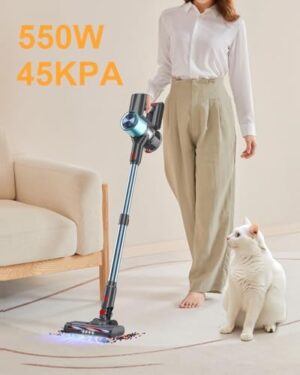 Cordless Vacuum Cleaner, 23KPA Powerful Suction, 35 Mins Runtime Vacuum Cleaners for Home, Stick Vacuum Self-Standing, Wall Mount Charging, 3 Mode Handheld Vacuum for Pet Hair/Carpet/Floor - Image 2