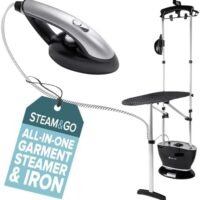 Steam & Go - All-in-One Garment Steamer and Iron, Pressurized Steamer For Clothes with Ironing Board and Clothing Hanger, Steam Iron Fabric Steamer for Wrinkles and Creases, Chemical-Free