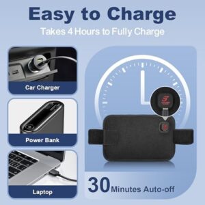 Elbow Heating Pad, Cordless Elbow Brace for Tendonitis and Tennis Elbow, Small Heating Pads for Arms Legs Pain Relief with 3 Temperature Modes 3000mAh, 30 Mins Auto-Off(Black) - Image 5