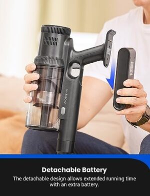 Proscenic Cordless Vacuum Cleaner, Wet Dry Vacuum and Mop Combo All in one, 45Kpa Suction Lightweight Stick Vacuum with LED Display, 50Mins Runtime Rechargeable Vacuum for Pet Hair, P11 Pro Mopping - Image 5