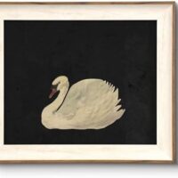 VIYYIEA Framed Wall Art for Living Room, Swan Art Canvas Prints, Vintage Home Decor, Animal Oil Painting Picture, Bathroom Wall Decor Gifts for Friends or Family -【Zwaan】-(10L x 8W)