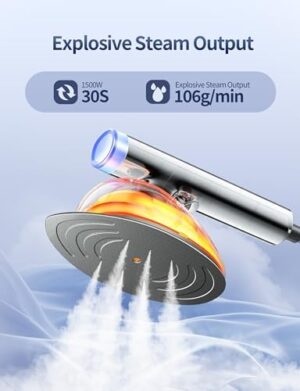 Sundu 1500W Steamer for Clothes, 2-in-1 Vertical & Flat Iron Clothes Steamer, 6 Professional Steam Modes, 800mL Tank, 30s Fast Heat-Up, Auto Shut-Off (10min), Portable Handle, Standing Design, White - Image 2