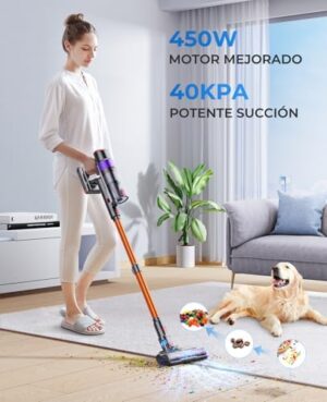Cordless Vacuum Cleaner, 450W/40KPA 55 Mins Stick Vacuum Cleaner with LED Touch Display, Lightweight Handheld Vacuum Cleaners for Home, Carpet, Pet Hair and Hardwood Floors - Image 2