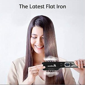 Hair Straightener with Steam,Salon Professional Nano Titanium Ceramic Steam Flat Iron with Removable Comb+Digital LCD+5 Level Adjustable Temperature+Auto Temperature Lock (Black) - Image 7