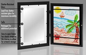 Americanflat 10x12.5 Kids Art Frame - Front Loading Picture Frames Hold 100 Artworks - Use as 8.5x11 Frame with Mat or Display 10x12.5 Artwork Without Mat - My Mini Masterpiece - Black - Image 4