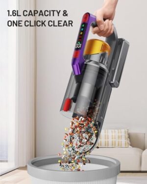 Cordless Vacuum Cleaner, 550W/45KPA Self-Standing Vacuum Cleaners for Home, Max 60Mins Anti-Tangle Stick Vacuum with Aromatherapy, Dual-Handheld Lightweight Vacuum for Pet Hair, Carpets, Hardwood - Image 7