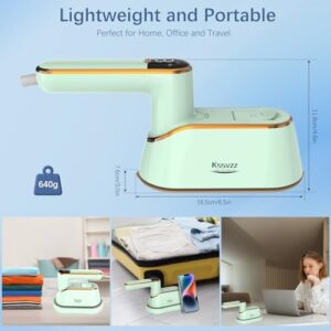 Portable Travel Steamer Iron for Clothes with LCD Display - 4 Mode Handheld Mini Clothing Steam Iron, 1200W Small Garment Steamer, Hand Held Fabric Steamer for Home, Dorm, Travel (120V ONLY)(Green) - Image 7