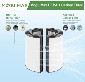 2-IN-1 Filter Replacement Compatible with Dyson PH01 HP07 HP10 TP07 TP10 TP09 HP09 HP06 TP06 Air Puri-fier 360 Combi Glass Pure Cool Hot Humidify Fan, 2-IN-1 HEPA + Carbon Filter 1 Pack BLACK - Image 3