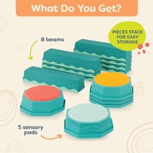 B. Toys – Balance Beam for Kids – Interlocking Balancing Beams – 5 Sensory Pads & 8 Beams – Active Play for Toddlers, Kids – 3 Years + – Balance & Build Set - Image 8