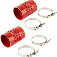 202-36-2042 Silicone Red Hump Hose Pair Charge Air Cooler with Clamps Set 4" X 6" 4 inch Replaces 367-400-060(set of 2)