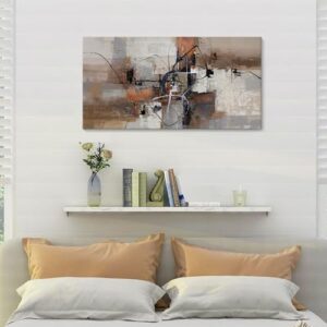 YDYSUNE Abstract Canvas Wall Art, Modern Wall Decor Painting, Brown Room Decorations, Orange Wall Art for Living Room, Bedroom, Office Artwork Wall Decor 20×40IN - Image 3