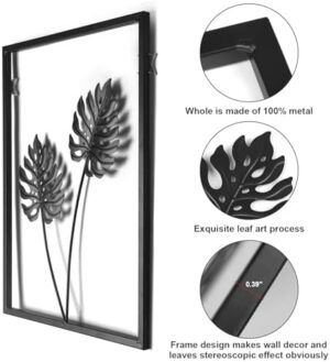 Phirown Metal Wall Art, Black Wall Decor with Light Strips 3 Pcs Modern Room Decor Rustic Farmhouse Wall Decor, Home Decor Wall for Living Room Bedroom (Vertical) - Image 4