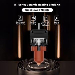 Creality Official K1/K1 Max/K1C Hotend Upgrades Kit,Ceramic Heating Block Ki with Unicorn Quick Swap Nozzle, Support 300°C High Temperature and 600mm/s High-Speed for K1 Series 3D Printer - Image 2