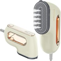 Portable Travel Steamer Iron for Clothes: Mini Handheld Garment Steam Ironing Machine for Clothing - Professional Small Size Hand Held Traveling Fabric Steamers for Wrinkle on Dress Shirt (Beige)