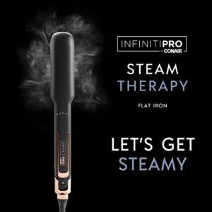 INFINITIPRO by CONAIR Steam Therapy Flat Iron, 1 1/2-inch Hair Straightener - Image 2