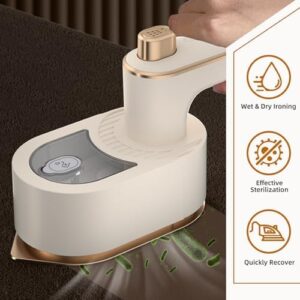 M-MAX Professional Mini Travel Iron - Quick Heating & Auto Shutoff, Compact Steam Iron with Dual Steam Modes for Clothes/Suits/Portable Steamer for Travelers/Business/Home,Beige - Image 3