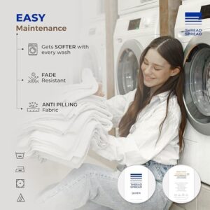 Thread Spread Luxury Egyptian Cotton King Fitted Sheet Only - 1000-Thread-Count King Size Fitted Sheet, Soft, Cooling, Sateen Weave Hotel Quality Bottom, Fits Upto 18" Deep Pocket Mattress - Blush - Image 6