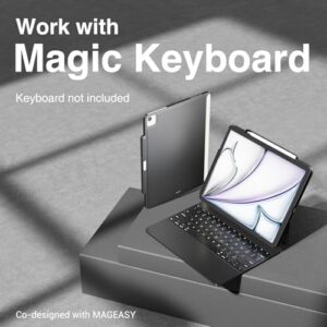 SWITCHEASY CoverBuddy for 2025 M3 & 2024 M2 iPad Air 11" - Magic Keyboard Compatible Case for iPad Air, Enhanced Thickness & Heat Dissipation [Keyboard Not Included] - White (Leather) - Image 3