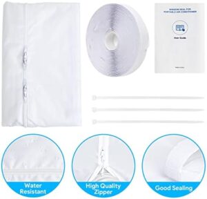 Portable Air Conditioner Window Seal, 500CM (197'') AC Casement Window Seal Kit, Hot Air Stop Air Exchange Guards with Zip and Adhesive Fastener Works with Tumble Dryer, Keep House Cool - Image 8