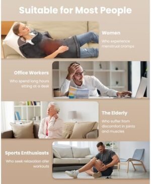 BOB AND BRAD Weighted Heating Pad for Back Pain Relief, 24" x34'' Electric Heated Wrap for Neck and Shoulder, 6 Heat Settings, Full Body Heating Pad, ETL Certified, FSA HSA Eligible - Image 8