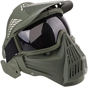 Airsoft Mask Tactical Masks Full Face with Lens Goggles Eye Protection for Halloween CS Survival Games Shooting Cosplay Mask Black Green Tan Grey