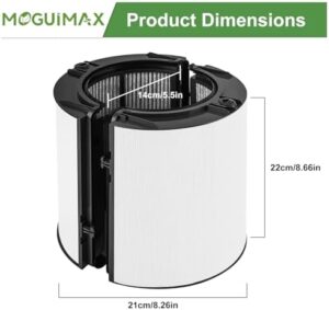 2-IN-1 Filter Replacement Compatible with Dyson PH01 HP07 HP10 TP07 TP10 TP09 HP09 HP06 TP06 Air Puri-fier 360 Combi Glass Pure Cool Hot Humidify Fan, 2-IN-1 HEPA + Carbon Filter 1 Pack BLACK - Image 2
