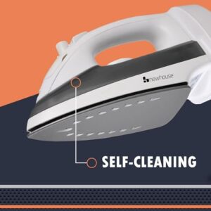 Newhouse Electric 120V 1200-Watt Retractable Cord Steam and Spray Iron NHIR-001-R, Retractable Cord, Self-Cleaning, ETL Certified Home Essential - Image 4