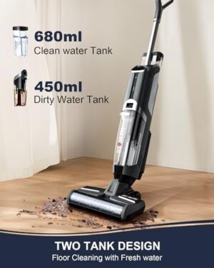 Stealth ECVP01 Cordless Wet Dry Vacuum Cleaner, Smart Vacuum Mop with Self-Cleaning Detachable Battery for Hard Floor Area Rugs Carpet, LCD Display, 30min Runtime, Voice Prompt - Image 6