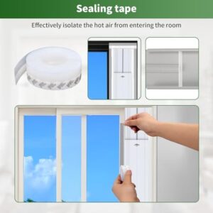 Portable Air Conditioner Window Vent Kit with 5.9" Diameter Exhaust Hose & Coupler Filter & Waterproof Rain Cover,Adjustable AC Window Seal Kit for Horizontal/Vertical Window Max length 55 inches - Image 9