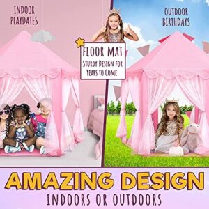 ORIAN Princess Castle Playhouse Tent for Girls with LED Star Lights – Indoor & Outdoor Large Kids Play Tent for Imaginative Games – ASTM Certified, 230 Polyester Taffeta. Pink 55"x53". - Image 7