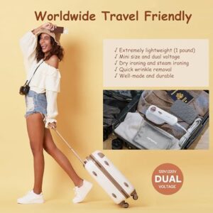 Newbealer Dual Voltage Travel Iron - 120V/220V, 490W, Small Dry Iron with 3 Temp Settings, 30ml Steam (Horizontal Only), Non-Stick Ceramic Soleplate, 1lb Lightly for Cruise, RV and Europe Trips - Image 4