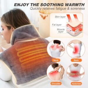 Heating Pad for Neck and Shoulders, Portable Cordless Heating Pad with Power Bank for Pain Relief, Electric Heated Pad with 3 Heat Settings, Rechargeable Weighted Heat Pad Gift for Women Men - Image 5