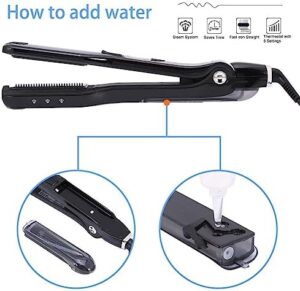 Steam Flat Iron Hair Straightener - Professional Hair Straightening Irons for Smooth and Frizz-Free Results (Black) - Image 5