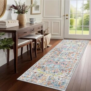 Pauwer Boho Hallway Runner Rug 2x5 Washable Entryway Area Rugs Non Slip Farmhouse Vintage Floor Mat Carpet Runner for Hallways Laundry Room Kitchen Bathroom Bedroom