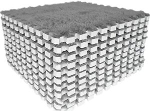 Interlocking Carpet Shaggy Soft EVA Foam Mats Fluffy Area Rugs Protective Floor Tiles Exercise Play Mat for Children Kids Room Home Parlor Bedroom (12 pcs, Gray) - Image 2