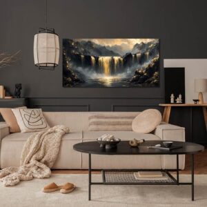 Waterfall Canvas Wall Art for Living Room - Mountain Art Wall Decor for Office - Modern Wall Art for Bedroom Size 20" x 40" - Image 5