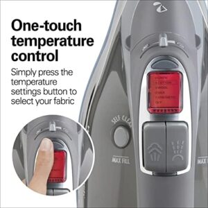 Hamilton Beach Steam Iron & Vertical Steamer for Clothes with Scratch-Resistant Durathon Soleplate, Digital Temperature Control, 8’ Retractable Cord, 3-Way Auto Shutoff, Anti-Drip, 1700 Watts, Silver - Image 5