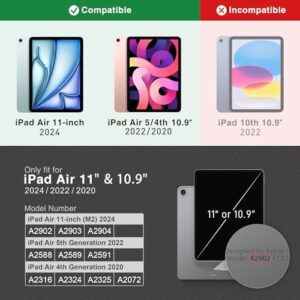 KingBlanc Case for iPad Air 11-inch (M3 2025/M2 2024) 7th/6th Generation, iPad Air 5th/4th Gen (10.9", 2022/2020) with Pencil Holder, PU Leather Smart Cover, Auto Wake/Sleep, Multi-Angle Stand, Brown - Image 2