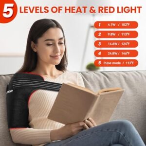 Red Light Therapy for Shoulder Pain Relife,Shoulder Heating Pad,Infrared Light Therapy for Body,Improve Joint Muscle,660nm&850nm Red Light Heated Shoulder Wrap - Image 6