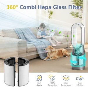 360° Combi Glass H13 Hepa + Activated Carbon Filter Compatible with Dyson TP07 TP10 TP06 HP06 TP04 HP04 PH02 PH01 PH03 PH04 HP09 TP09 HP07 HP10 Air Purifier, 2-in-1 Replacement Filters, 2 Pack - Image 7