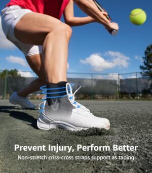 Slim-Fit Ankle Brace for Sprained Ankle, Quick Lace Up Ankle Support for Women Men With 2 Auto-Shaped Pads, Air Fabric Cool Ankle Stabilizer for Injury Recover, Running, Sports, XS(10”-11”) - Image 6