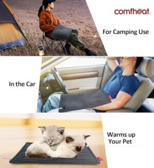 USB Heating Pad, 5V Travel Heat Pads for Airplane, Camping, FSA HSA Eligible 3 Heat Settings, Auto Off, USB Powered Small Heating Pad for Pain Relief, 16"x 12", Non-Chargeable - Image 4