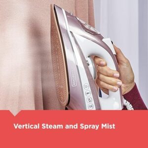 BLACK+DECKER Pearl Iron, IR2398, 50% Smoother Gliding with Pearl-Infused Ceramic Soleplate, Powerful Steam, 8 Foot Cord, Vertical Steam Function - Image 4