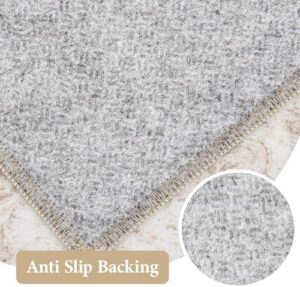 Area Rug 6x9 Vintage Rug: Washable Indoor Medallion Rugs Low Pile Distressed Floor Carpet Retro Accent Rug for Living Room Bedroom Kitchen Dining Table Home Office(Distressed Beige, 6'x9') - Image 8