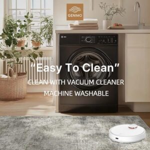 GENIMO Washable Area Rugs for Living Room Bedroom, 6x9 Modern Abstract Non Slip Rug, Low Pile Soft Contemporary Indoor Floor Carpet Cover for Dining Room Kitchen, Slate - Image 4