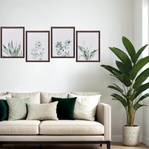 LONGKING Framed Art, Botanical Wall Art Decor, Green Plant Picture Frame Collage Set for Home, Living Room Decoration, Bathroom (4 Pack, 10x8) - Image 3