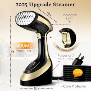 Handheld Garment Steamer for Clothes 1800W: Upgraded Leak-proof Design, Strong Penetrating Steam, 2 in 1 Fabric Wrinkle Remover with Lint Brush - Portable Steamer for Home Mothers Day Gifts - Image 8