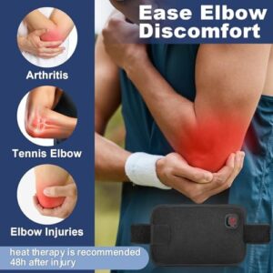 Elbow Heating Pad, Cordless Elbow Brace for Tendonitis and Tennis Elbow, Small Heating Pads for Arms Legs Pain Relief with 3 Temperature Modes 3000mAh, 30 Mins Auto-Off(Black) - Image 3