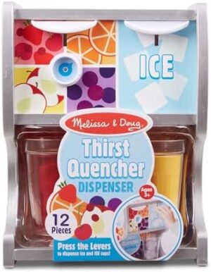 Melissa & Doug Thirst Quencher Wooden Drink Dispenser Pretend Play Set With Cups, Juice Inserts, Ice Cubes Pretend Play Soda Fountain, Food Sets For Kids Kitchen, For Kids Ages 3+ - - Image 3